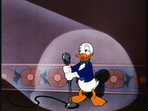 Donald as a world-renowned singer in "Donald's Dilemma."