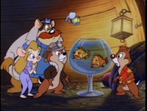 Whether the rangers are talking to them or Fat Cat is chasing
them, fish seem to be something of a motif in "Chip 'n' Dale."