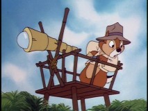 Chip keeps lookout in "Chipwrecked Shipmunks."