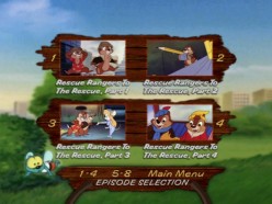 As you can see, the "Rescue Rangers to the Rescue" special is divided into five episodes, individually selectable like any other.