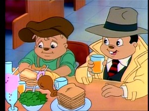 True to Theodore's own nature (and the Charlie Korsmo-played Kid of the 1990 film), trampish newsboy Kiddo has a big appetite in "Chip Tracy."