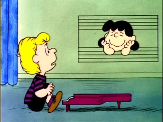 Schroeder is shocked that thoughts of the relocated Lucy can throw his piano concentration.