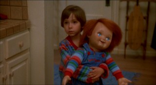 Despite the glum look, Andy (Alex Vincent) is actually quite thrilled by the company of his new Good Guy buddy, Chucky.