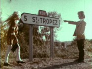 Adrian Hall points to the St. Tropez sign for Heather Ripley before they embark on an unsupervised journey to the city.