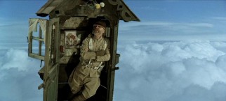 Only someone like Grandpa Potts (Lionel Jeffries) could remain perfectly nonchalant at being stuck inside his outhouse-looking home suspended hundreds of feet up in the air.