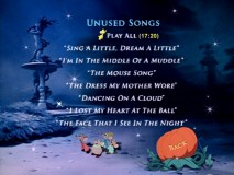 A look at the substantial list of Unused Songs which are ported over from the film's 1995 laserdisc release.