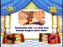 Subtle lessons regarding friendship and forgiveness are found in the stimulating Cinderella DVD storybook.