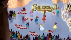 The Cinderella II: Special Edition DVD main menu comes to life with the magic of dancing couples.