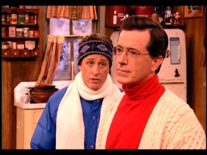 With Christmas looking like a bust, Jon Stewart asks his pal Stephen Colbert, "Can I interest you in Hanukkah?"
