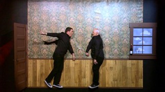 The highlight of "Two Man Group" finds Colin and Brad playing with our minds in this scene performed lying on their sides.