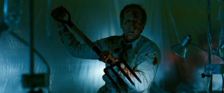 Though he doesn't claim much screentime, this man (Larry Cedar) provides the bloody pitchfork on which the film was marketed.