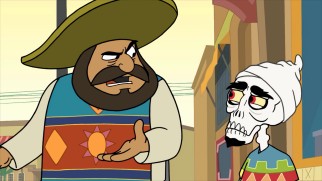 Isn't that funny?! After revealing Achmed's true identity, his boss Hassan al-Hassan tries to sneak them INTO Mexico.