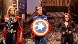 Saturday Night Live's take on The Avengers is briefly seen in the ABC television special "Marvel Studios: Assembling a Universe."