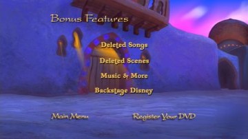 Aladdin DVD Bonus Features Menu -- click for larger view
