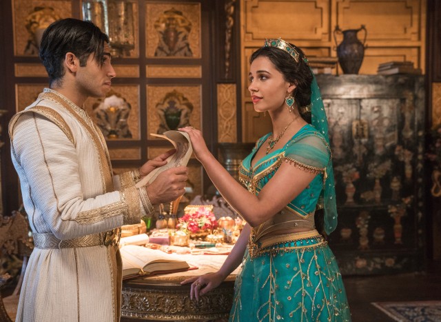 The Genie turns Aladdin into Prince Ali (Mena Massoud), which he hopes will improve his chances of wooing Princess Jasmine (Naomi Scott).