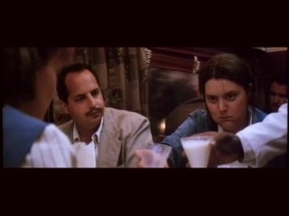 Ernie (Jon Lovitz) is revolted by Marla's (Megan Cavanagh) unladylike eating in this deleted train ride scene.