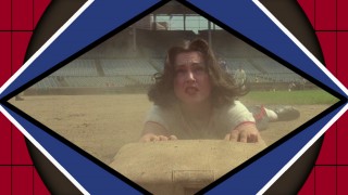Madonna slides head first into third base on the Blu-ray's menu.