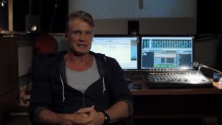 Would-be chemical engineer Dolph Lundgren takes a moment from unspecified computing to talk about the film.