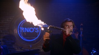 Ron Burgundy (Will Ferrell) lights up Tino's with an impromptu performance of jazz flute.