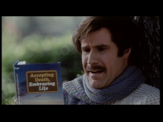 Grieving the loss of Baxter, Ron Burgundy (Will Ferrell) reads a book called "Accepting Death, Embracing Life" in this deleted scene.