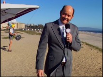 Whammy! Champ Kind (David Koechner) reports on a sky glider from a San Diego beach in "Playback Video."