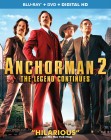 Anchorman 2: The Legend Continues: Blu-ray + DVD + Digital HD UltraViolet combo pack cover art -- click to read the press release