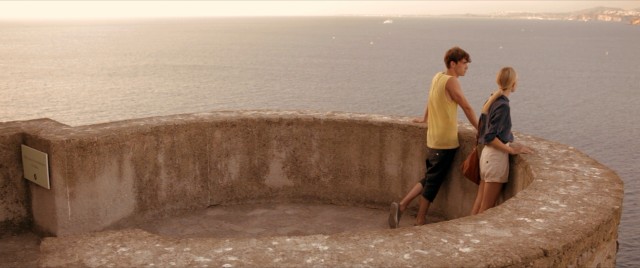 Caleb and Jane take in a scenic view from an Ischian palace in "And While We Were Here."