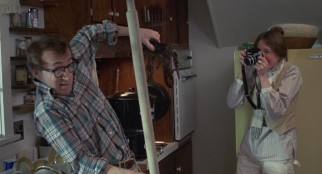One of the film's most memorable scenes finds Alvy (Woody Allen) wrangling with live lobsters which an amused Annie (Diane Keaton) captures for posterity's sake.