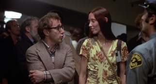 Alvy (Woody Allen) talks religious figures and rock 'n rollers with Rolling Stone reporter Pam (Shelley Duvall).