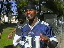 Jamie Foxx demonstrates he can talk a good game and also throw a football in his self-made screen test submission.