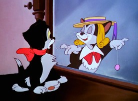 Figaro is not happy with the way he looks clean in "Bath Day."