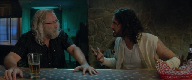 In "Army of One", Gary Faulkner (Nicolas Cage) receives directions from God (Russell Brand) to go capture Osama Bin Laden alive.