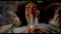 Russell Brand shows his teeth in the gag reel.