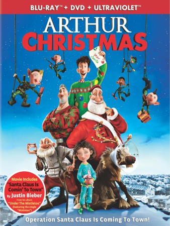 Arthur Christmas Blu-ray + DVD + UltraViolet cover art -- readers, use the form to the right for your chance to win this combo pack!