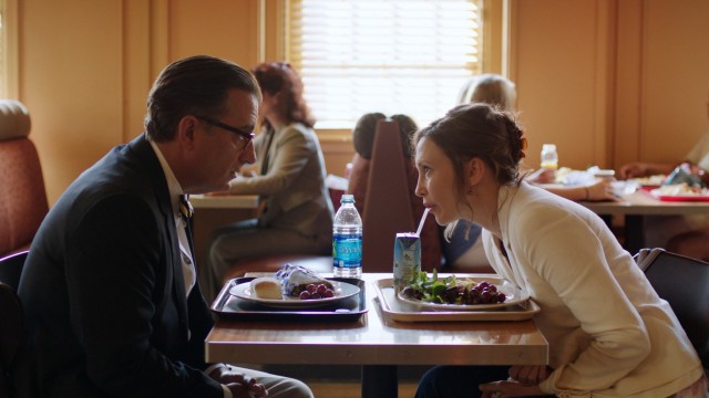 Over a juice box and some Dasani product placement, the liberated George (Andy Garcia) and Edith (Vera Farmiga) share a flirtatious lunch.