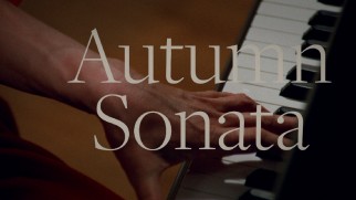 Criterion's Blu-ray menu uses the more familiar English title "Autumn Sonata" over piano clips.