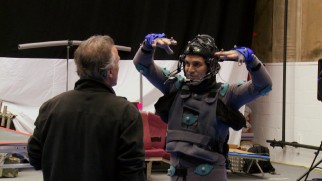 Mark Ruffalo looks ridiculous in his motion capture suit, the price one pays for playing The Hulk in 2015.
