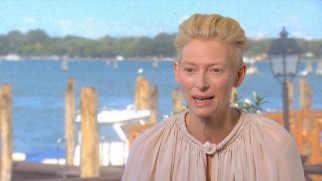 Tilda Swinton doesn't have to protect her voice in discussing her character in "The Silent One."