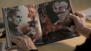 Peter Beard shares a book of photographs and artwork featuring Karen Blixen in Michael Almereyda's visual essay "Table Scraps: Notes on 'Babette's Feast.'"
