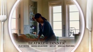 Beatriz gives a massage on the "Beatriz at Dinner" DVD main menu.