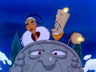 Lumiere thinks it's lovely weather for a gravy boat ride together with Fifi.