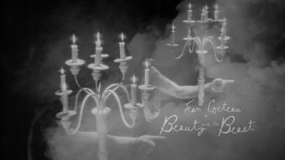 The Blu-ray's menu runs with this smoky shot of candelabra-wiedling arms, with the listings emerging from the left side.