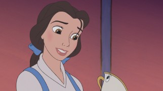Belle is excited to introduce Chip to the magic of Christmas in this seemingly cramped frame.