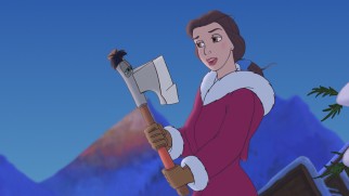 In one of her many moments not entirely on model, Belle talks with the apparently Jewish axe with whom she intends to cut down a Christmas tree.