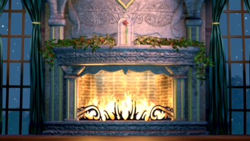 The Blu-ray version of Enchanted Environment gives you fewer options for customizing this animated fireplace scene.