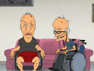 Though Beavis and Butt-Head never age, "Crying" gives us a look at elderly retirement home versions of the character.