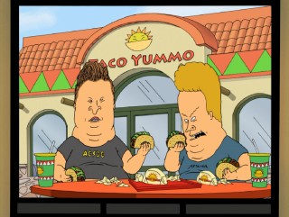 Beavis and Butt-Head pack on the pounds with Mexican and other food in "Supersize Me."
