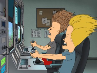 Beavis and Butt-Head rock out to the video game that is in fact piloting real military drone planes.
