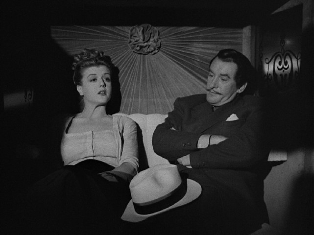 Clotilde (Angela Lansbury) and Georges (George Sanders) share an awkward ride home in "The Private Affairs of Bel Ami."
