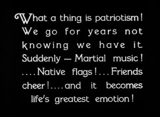This intertitle from the beginning of "The Big Parade" poetically reflects on the ebb and flow of patriotism.